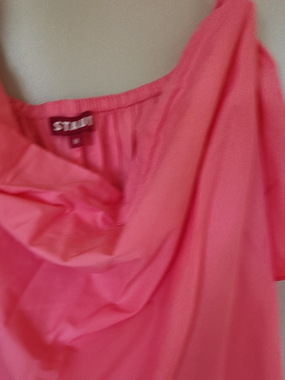 STAUD Coral-Pink Cowl Neck Satin Dress ABSOLUTELY BEAUTIFUL - Picture 8 of 14